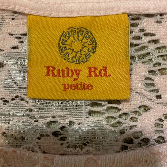Ruby Rd. Petite Tank with Lace Overlay - Picture 3 of 6